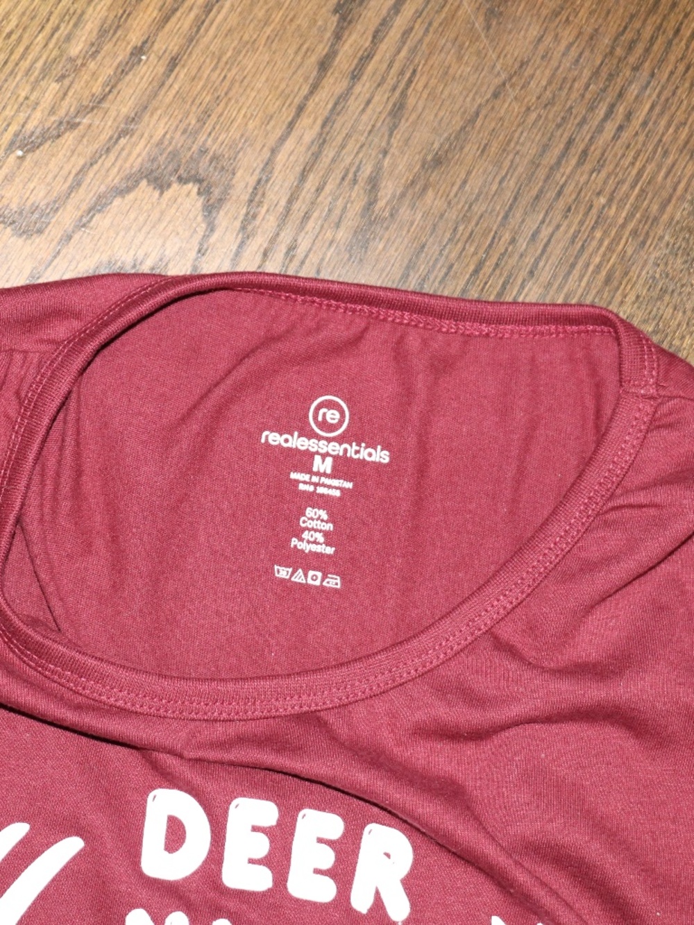 Woman's Deer Nuts Snack Brand Funny T-Shirt Maroon/Burgundy White Size Medium - Picture 5 of 5